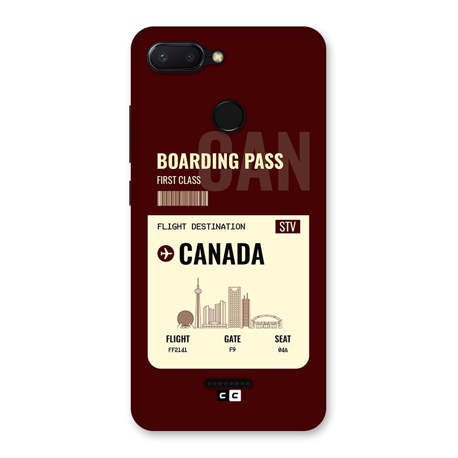 Canada Boarding Pass Back Case for Redmi 6