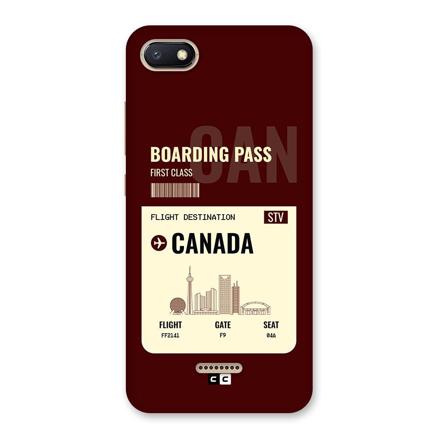 Canada Boarding Pass Back Case for Redmi 6A