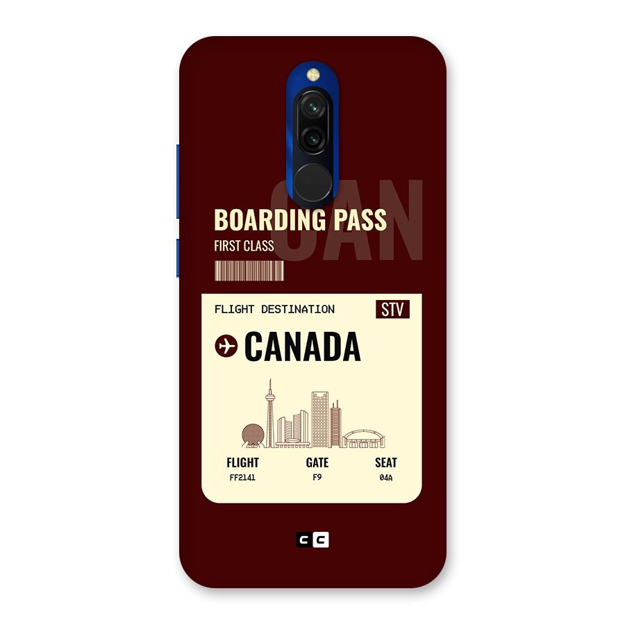 Canada Boarding Pass Back Case for Redmi 8