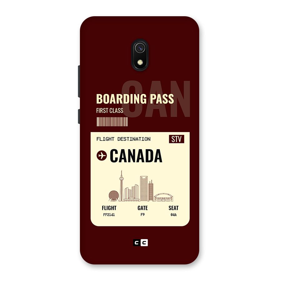 Canada Boarding Pass Back Case for Redmi 8A