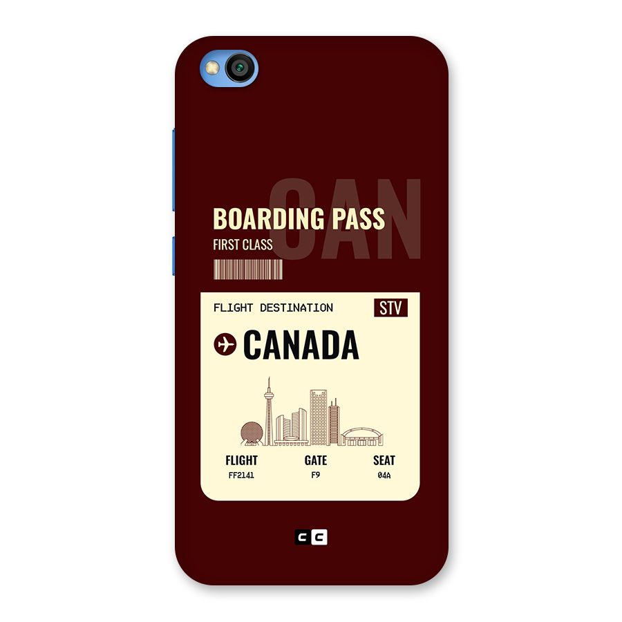 Canada Boarding Pass Back Case for Redmi Go