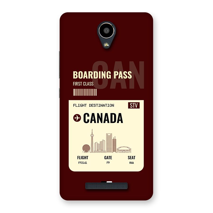 Canada Boarding Pass Back Case for Redmi Note 2