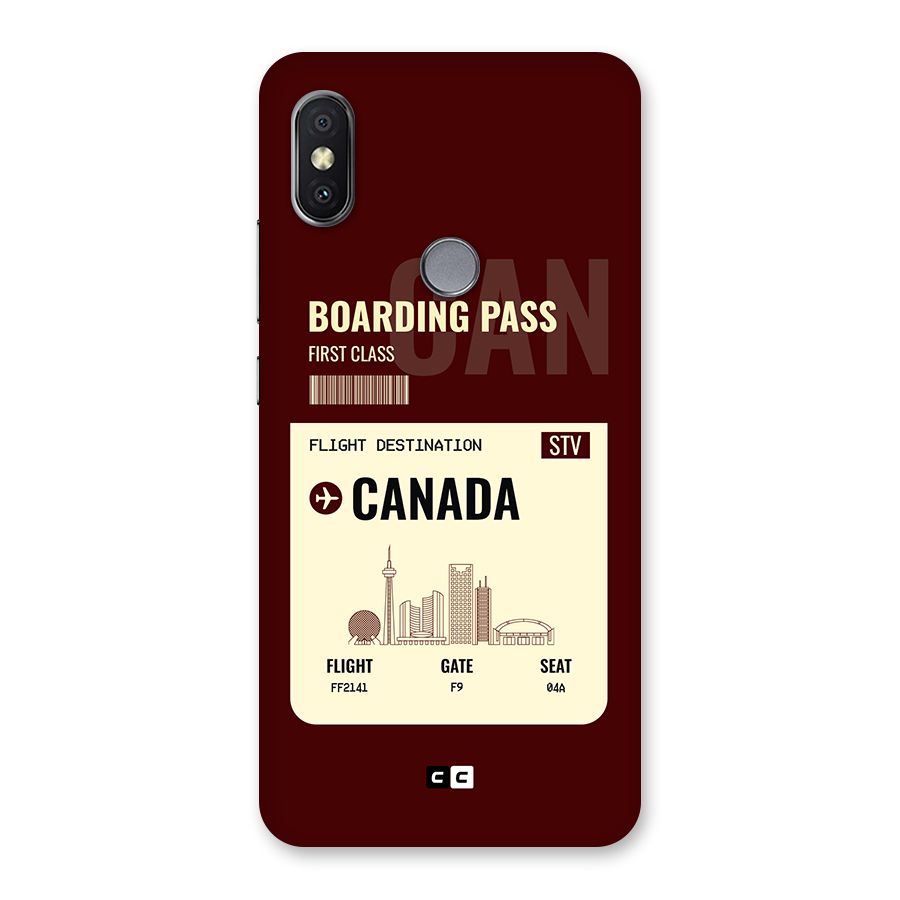 Canada Boarding Pass Back Case for Redmi Y2