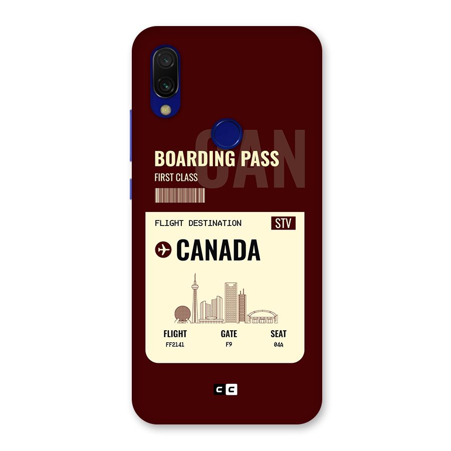Canada Boarding Pass Back Case for Redmi Y3