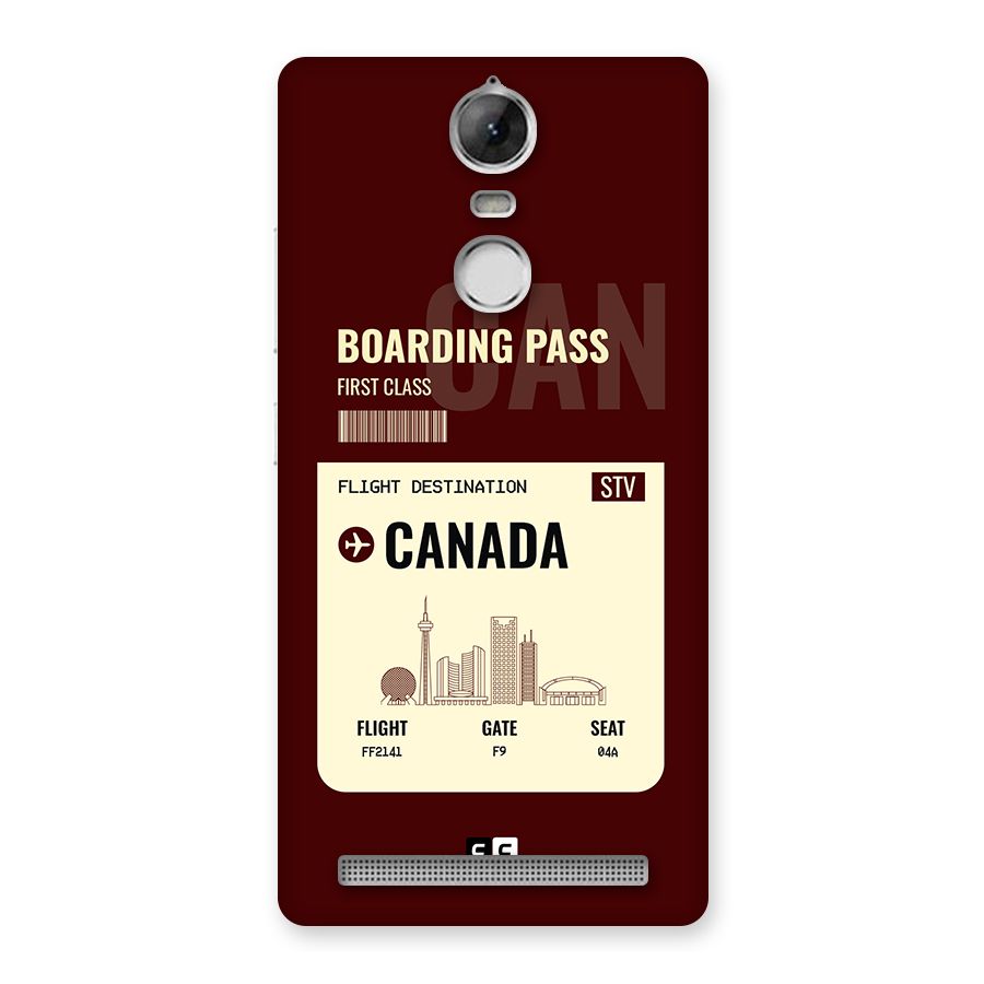 Canada Boarding Pass Back Case for Vibe K5 Note