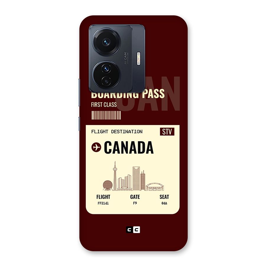 Canada Boarding Pass Back Case for Vivo T1 Pro