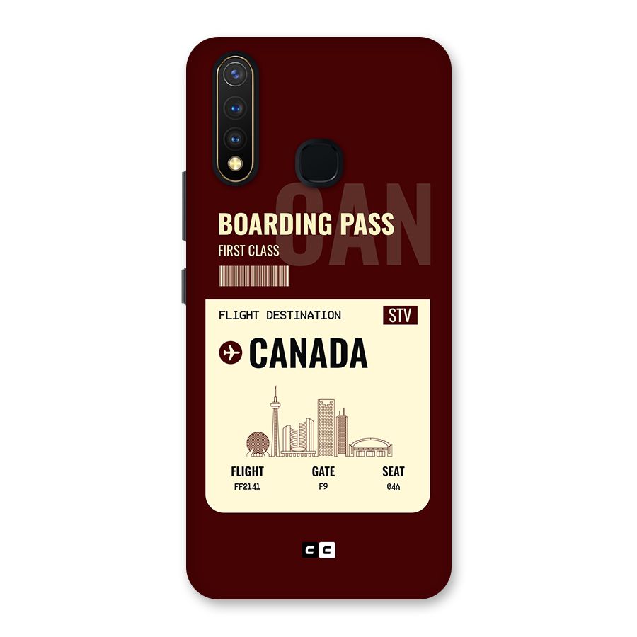 Canada Boarding Pass Back Case for Vivo U20