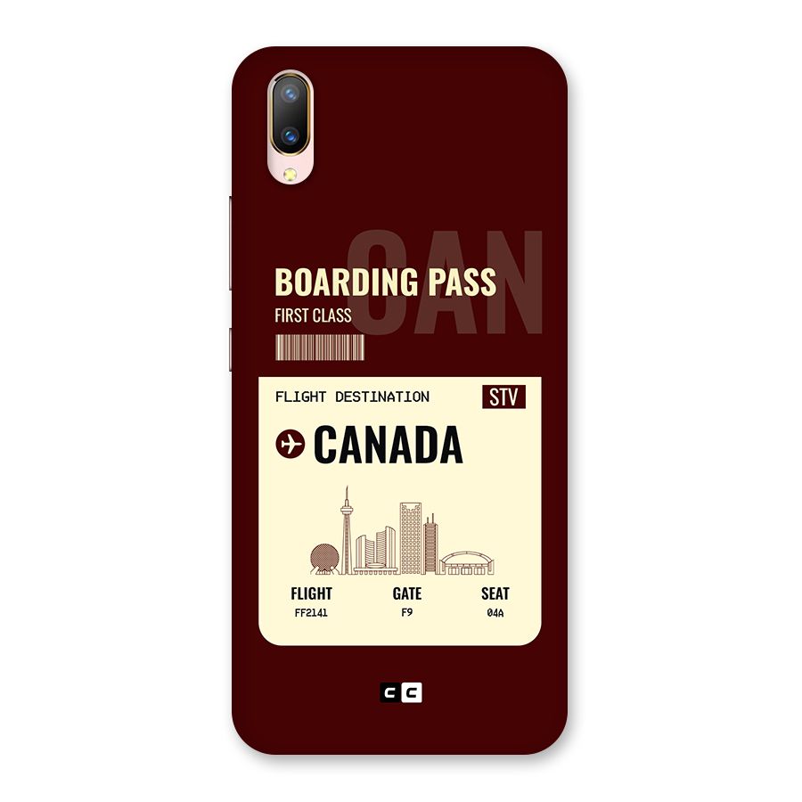 Canada Boarding Pass Back Case for Vivo V11 Pro