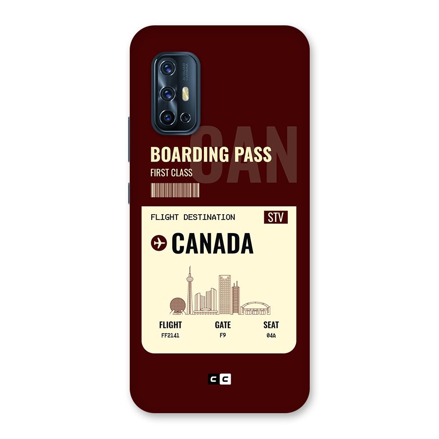 Canada Boarding Pass Back Case for Vivo V17
