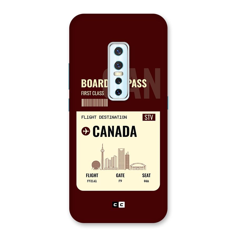 Canada Boarding Pass Back Case for Vivo V17 Pro