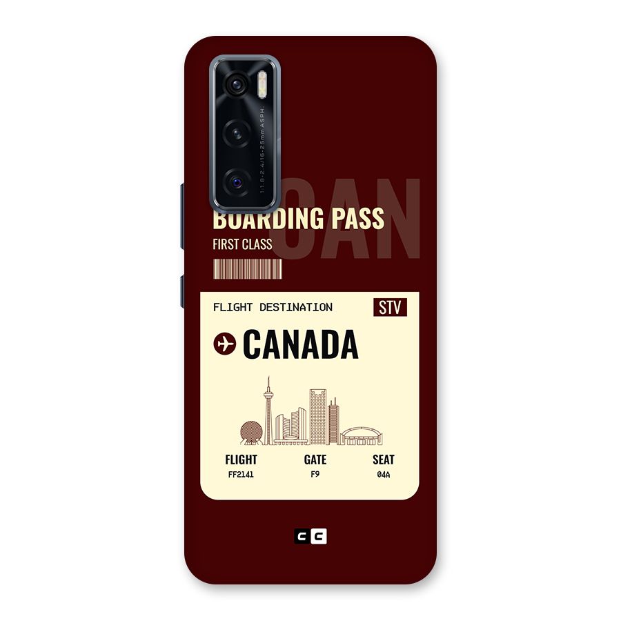 Canada Boarding Pass Back Case for Vivo V20 SE