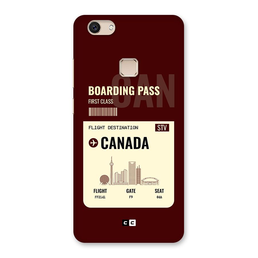 Canada Boarding Pass Back Case for Vivo V7