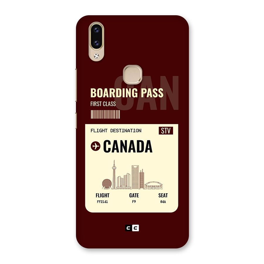 Canada Boarding Pass Back Case for Vivo V9 Youth