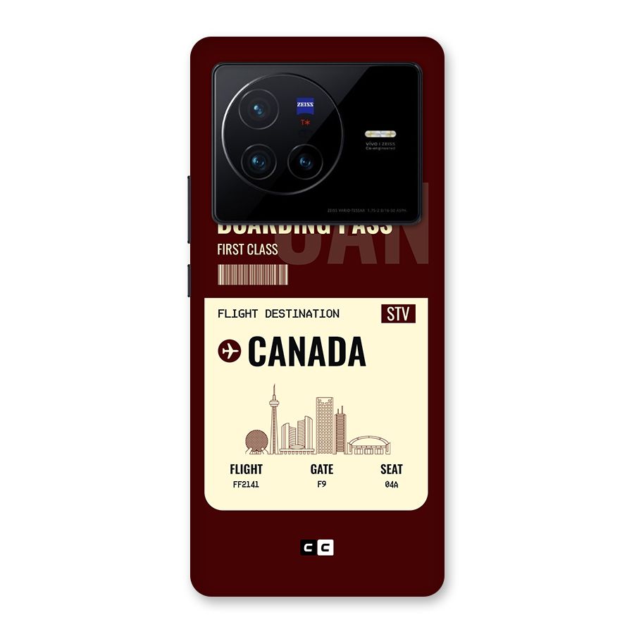 Canada Boarding Pass Back Case for Vivo X80