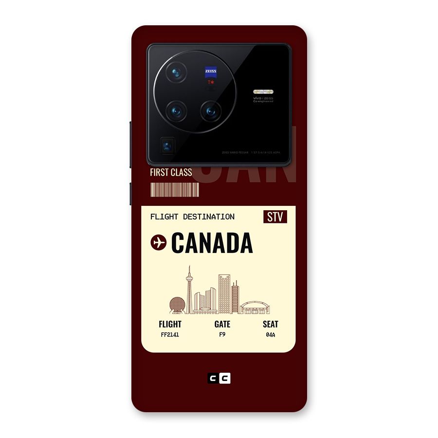 Canada Boarding Pass Back Case for Vivo X80 Pro