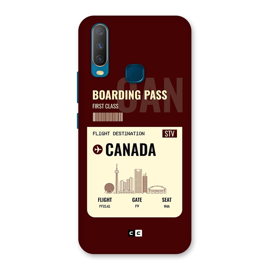 Canada Boarding Pass Back Case for Vivo Y11