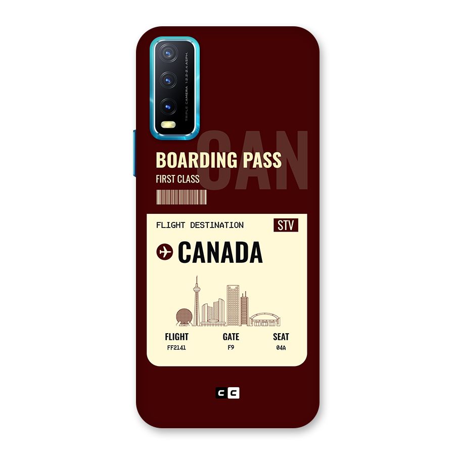 Canada Boarding Pass Back Case for Vivo Y20G