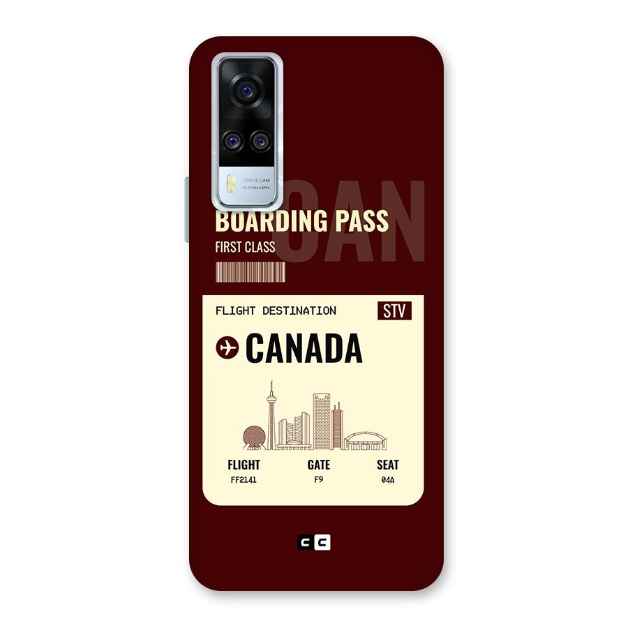 Canada Boarding Pass Back Case for Vivo Y31
