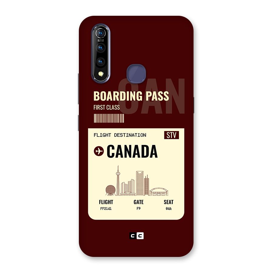 Canada Boarding Pass Back Case for Vivo Z1 Pro
