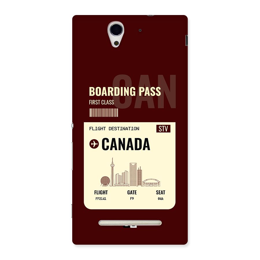 Canada Boarding Pass Back Case for Xperia C3
