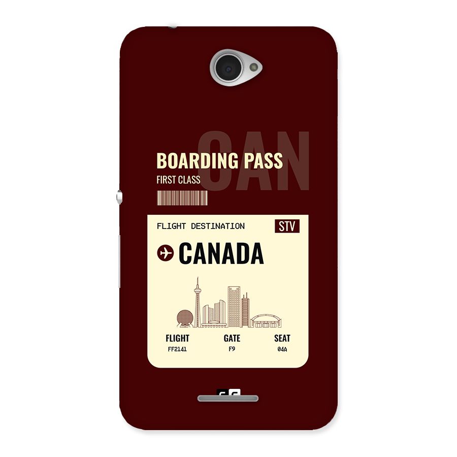Canada Boarding Pass Back Case for Xperia E4