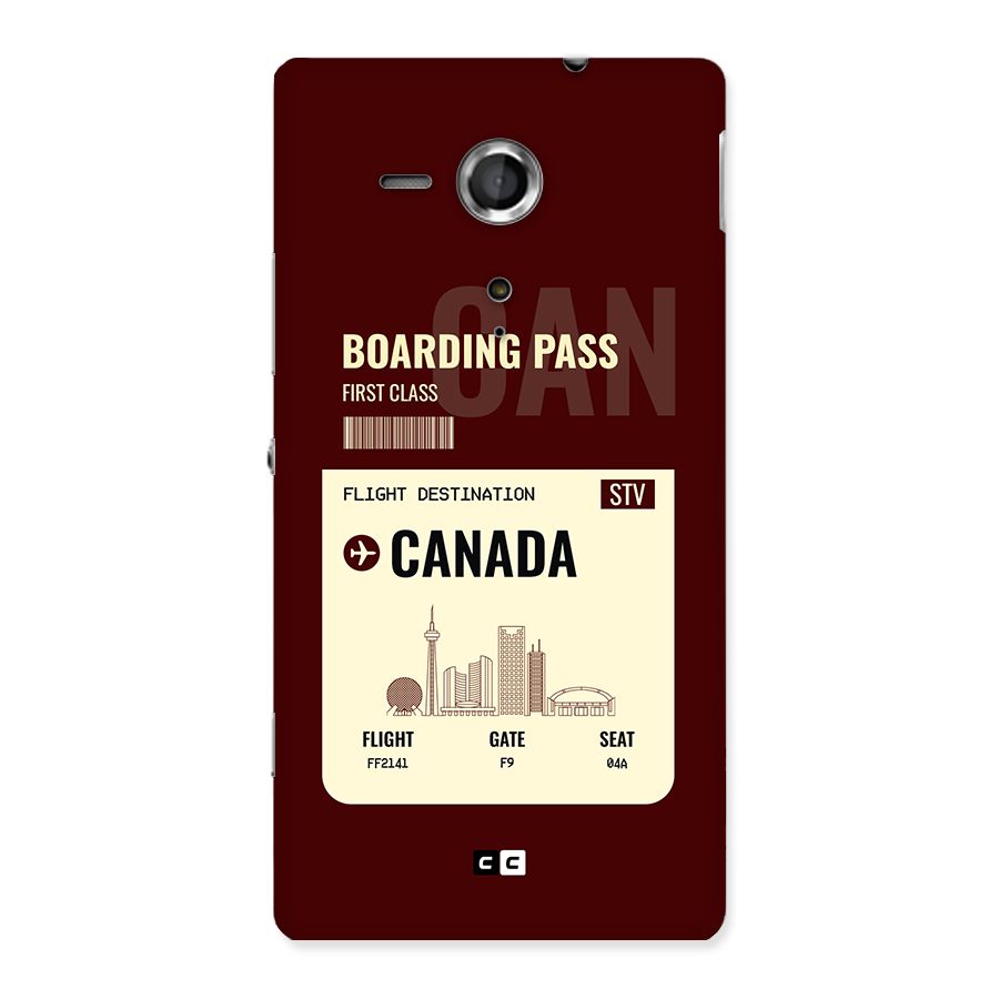 Canada Boarding Pass Back Case for Xperia Sp