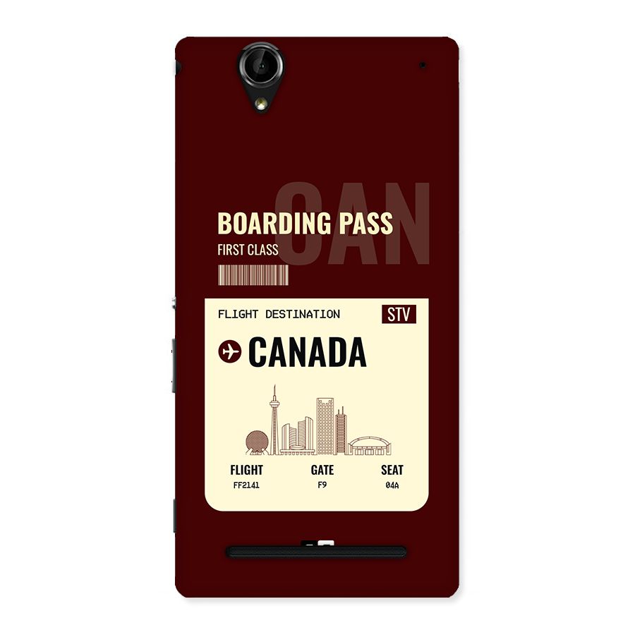 Canada Boarding Pass Back Case for Xperia T2