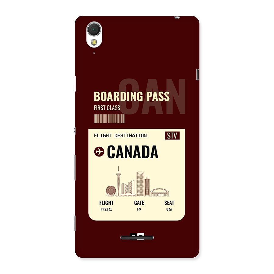 Canada Boarding Pass Back Case for Xperia T3