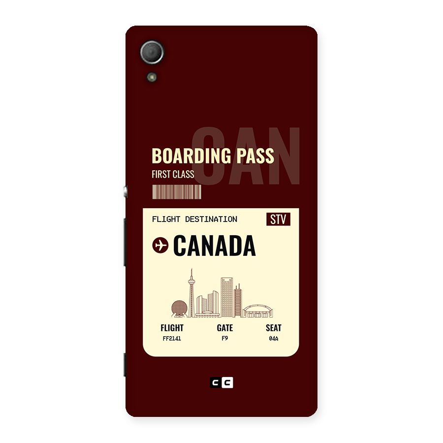 Canada Boarding Pass Back Case for Xperia Z3 Plus