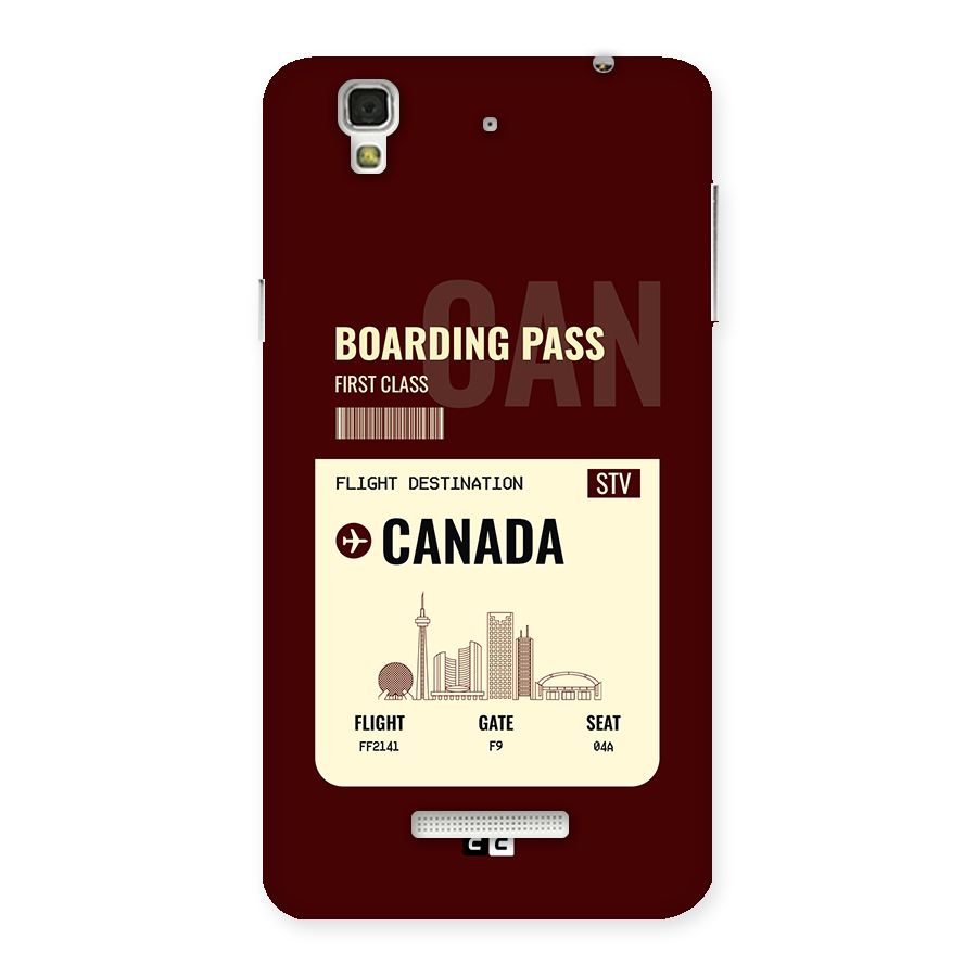 Canada Boarding Pass Back Case for Yureka