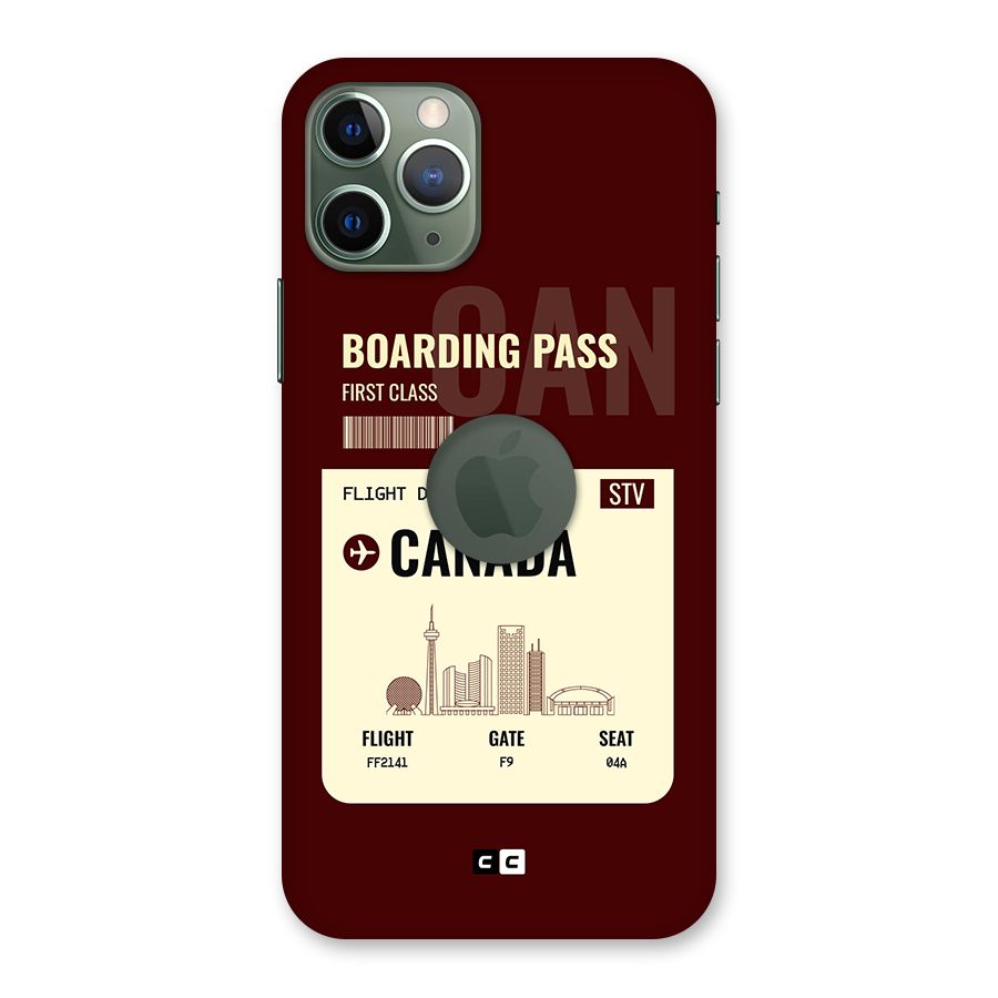 Canada Boarding Pass Back Case for iPhone 11 Pro Logo Cut