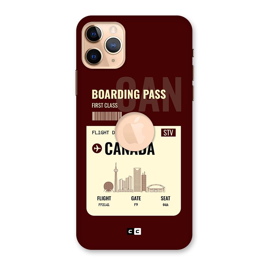 Canada Boarding Pass Back Case for iPhone 11 Pro Max Logo Cut