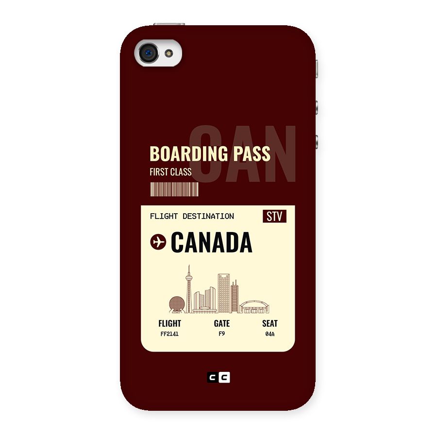 Canada Boarding Pass Back Case for iPhone 4 4s