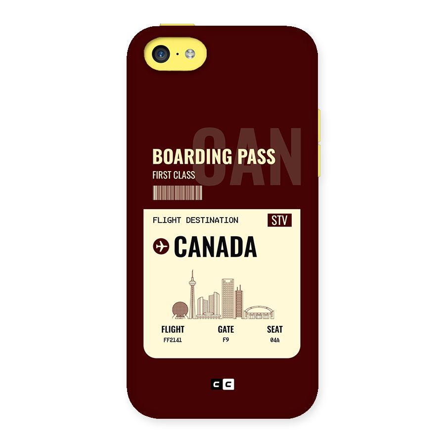 Canada Boarding Pass Back Case for iPhone 5C