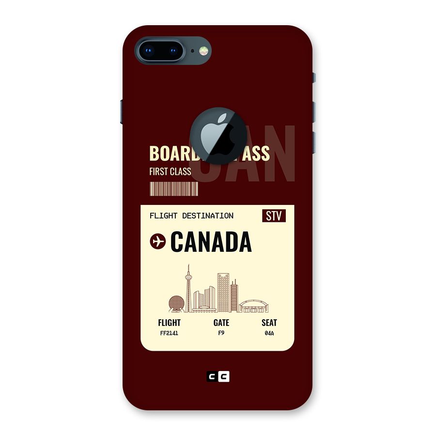 Canada Boarding Pass Back Case for iPhone 7 Plus Logo Cut