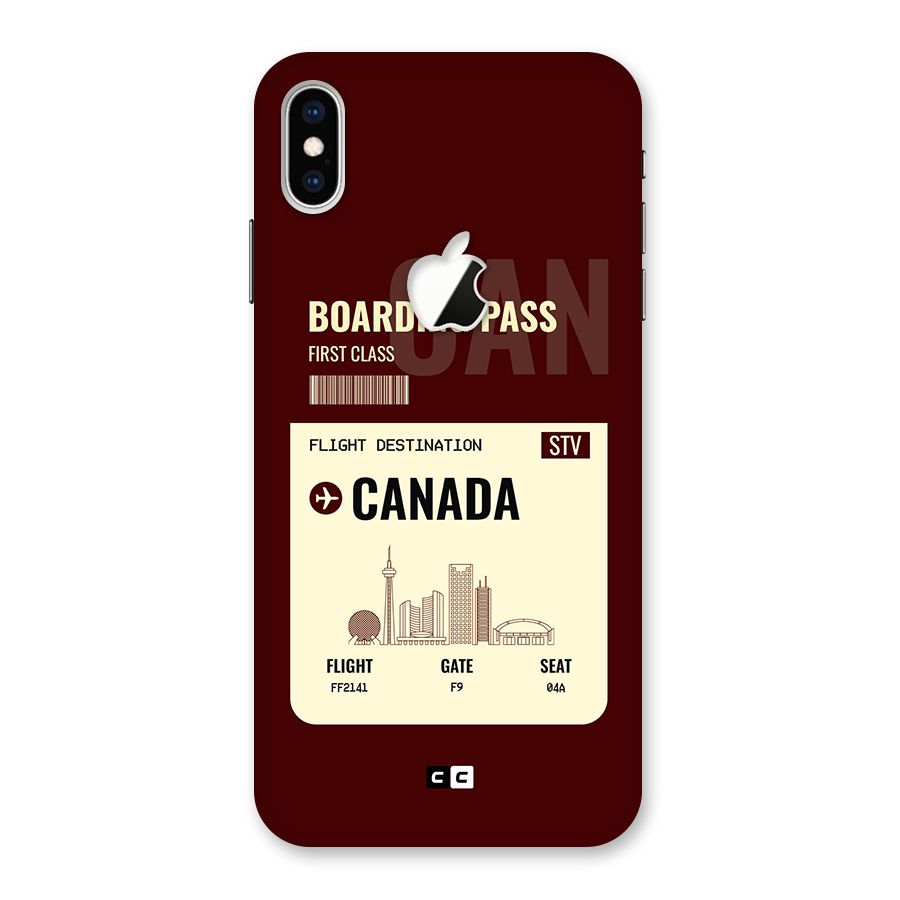 Canada Boarding Pass Back Case for iPhone XS Max Apple Cut