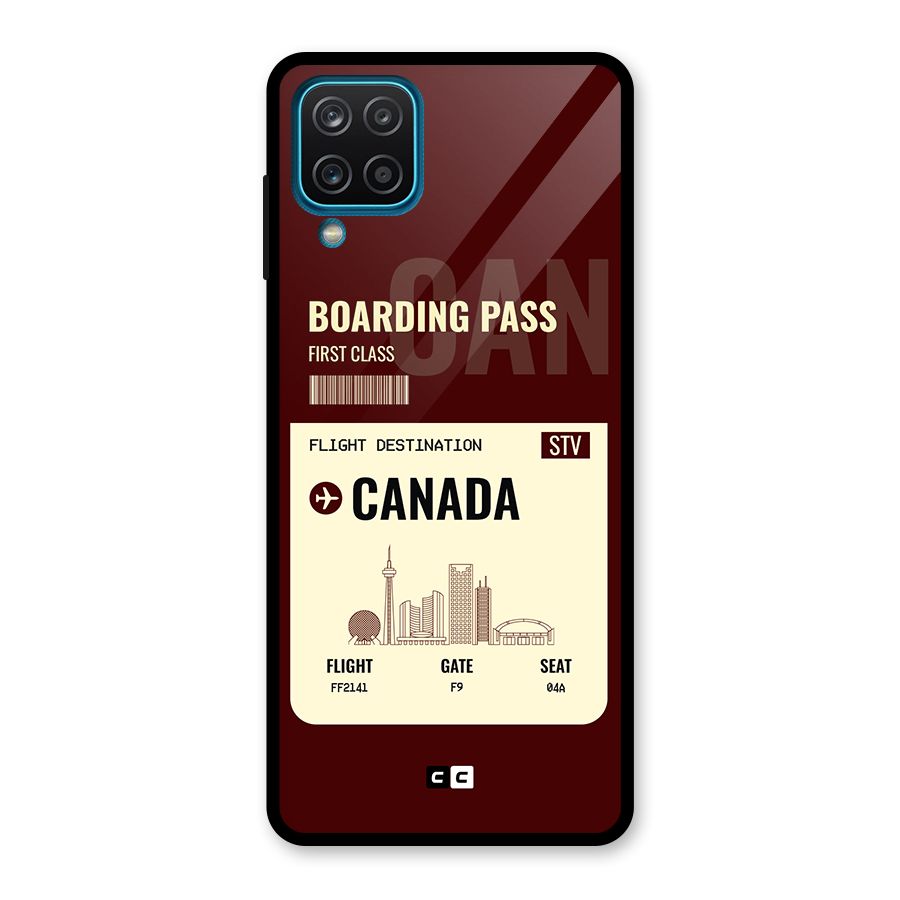 Canada Boarding Pass Glass Back Case for Galaxy A12
