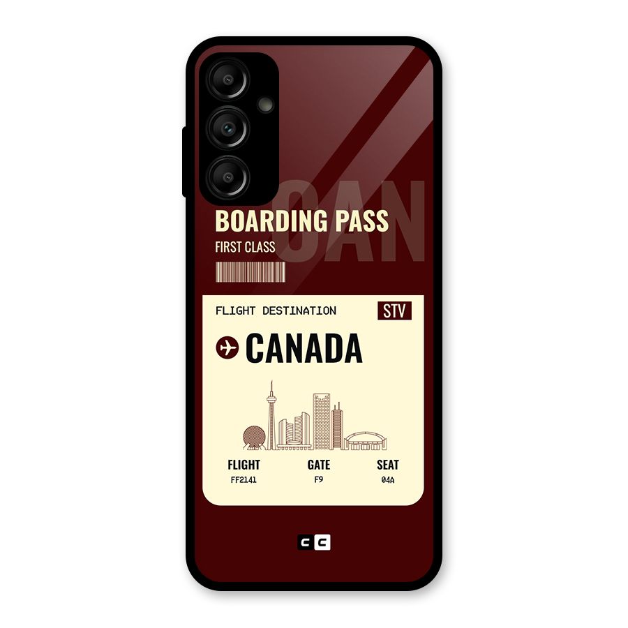 Canada Boarding Pass Glass Back Case for Galaxy A14 5G
