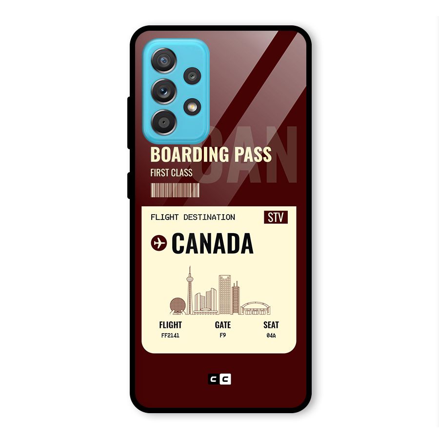 Canada Boarding Pass Glass Back Case for Galaxy A52