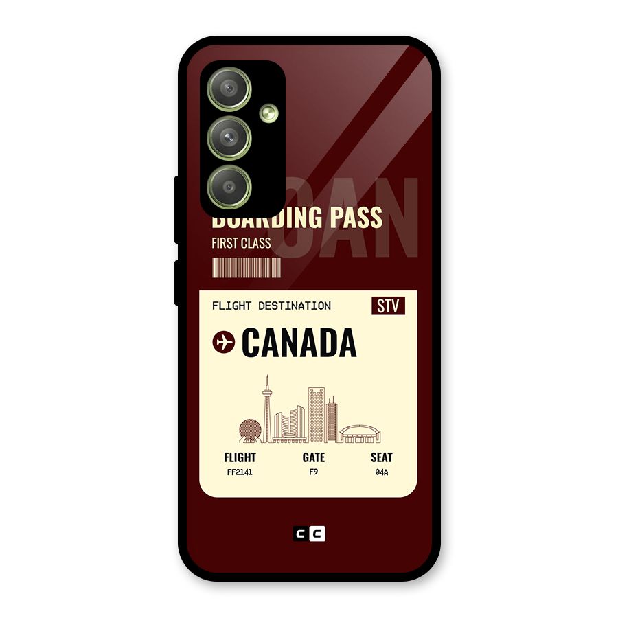 Canada Boarding Pass Glass Back Case for Galaxy A54