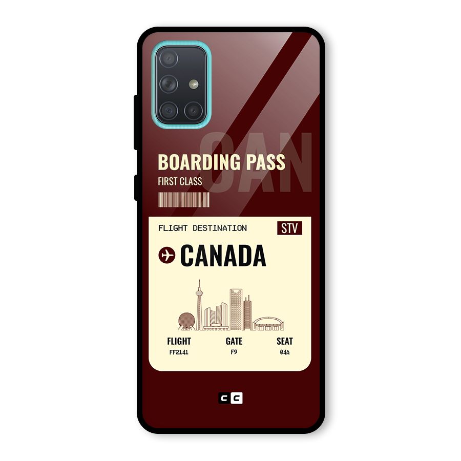 Canada Boarding Pass Glass Back Case for Galaxy A71