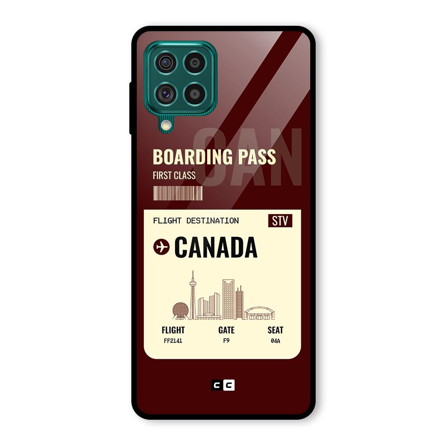 Canada Boarding Pass Glass Back Case for Galaxy F62
