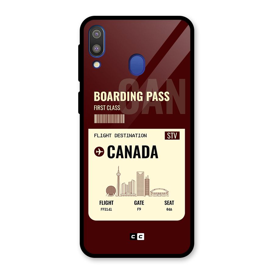 Canada Boarding Pass Glass Back Case for Galaxy M20