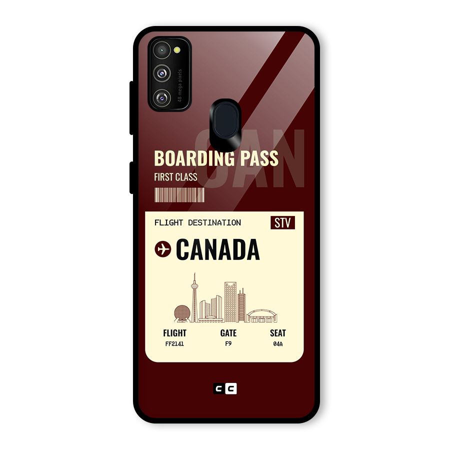 Canada Boarding Pass Glass Back Case for Galaxy M30s