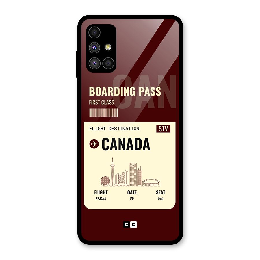 Canada Boarding Pass Glass Back Case for Galaxy M51
