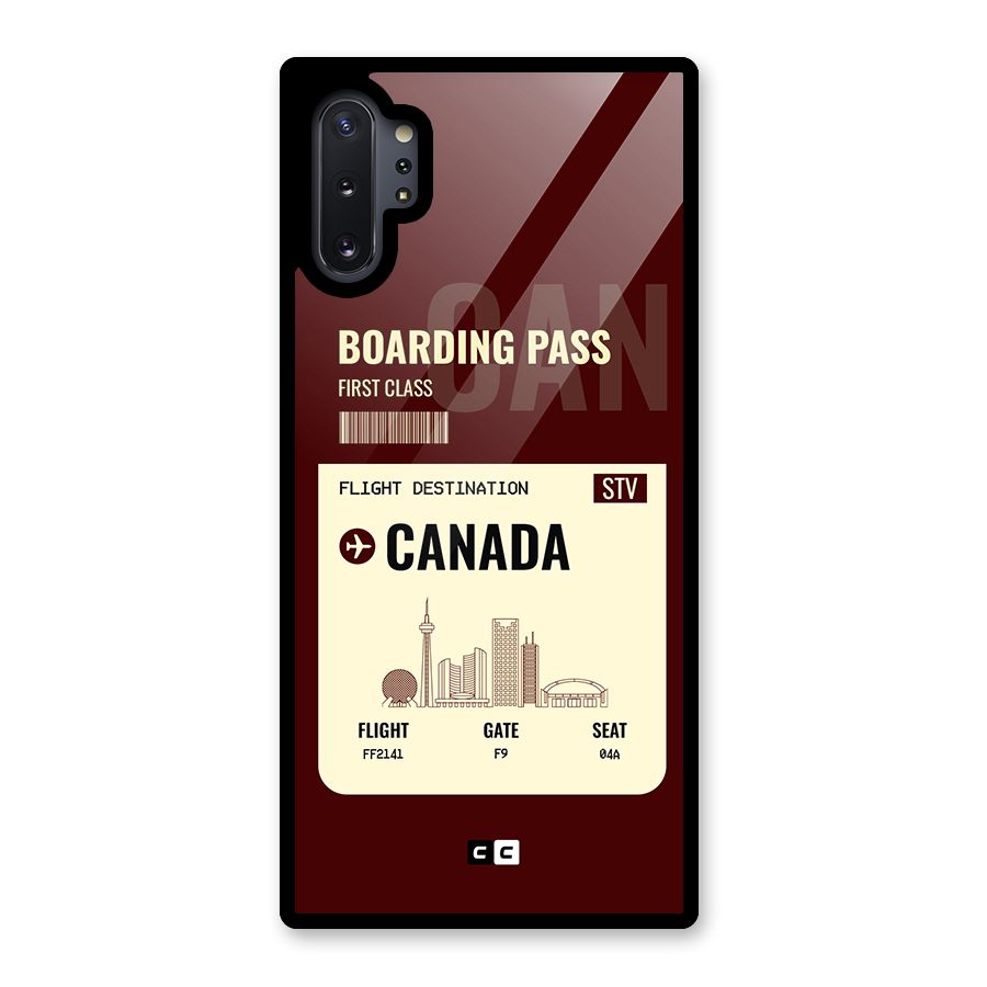 Canada Boarding Pass Glass Back Case for Galaxy Note 10 Plus