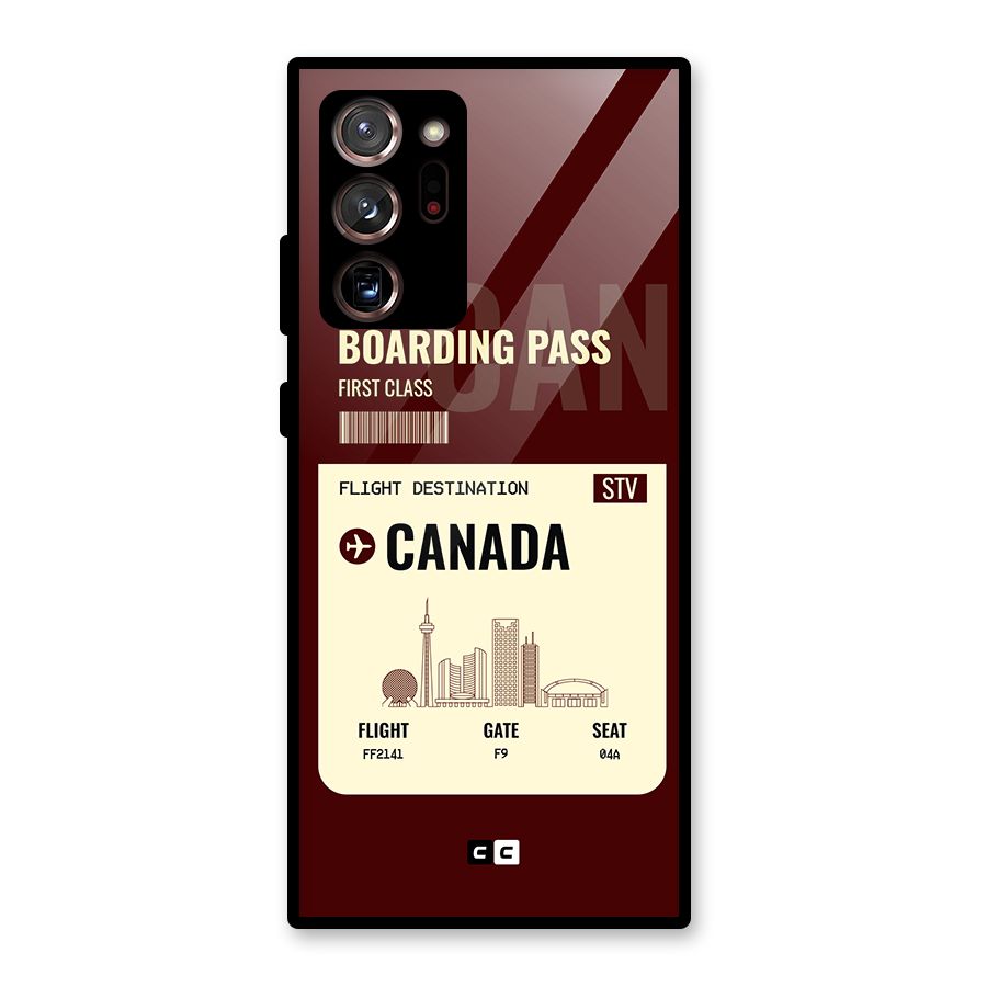 Canada Boarding Pass Glass Back Case for Galaxy Note 20 Ultra