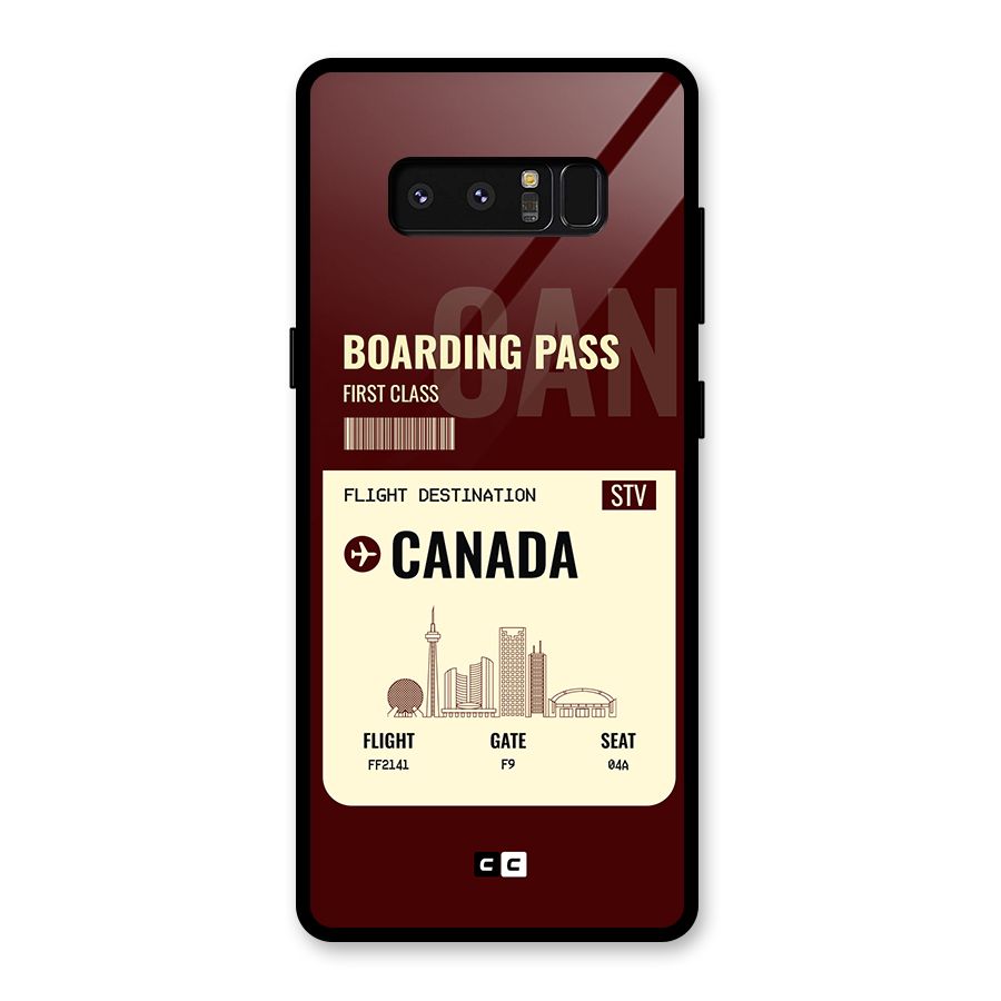 Canada Boarding Pass Glass Back Case for Galaxy Note 8