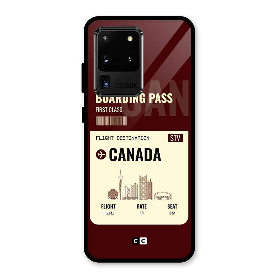Canada Boarding Pass Glass Back Case for Galaxy S20 Ultra