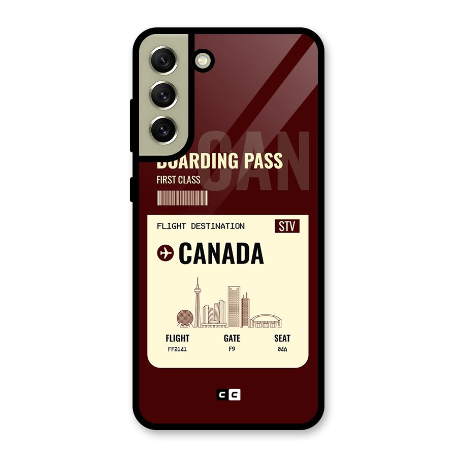 Canada Boarding Pass Glass Back Case for Galaxy S21 FE 5G